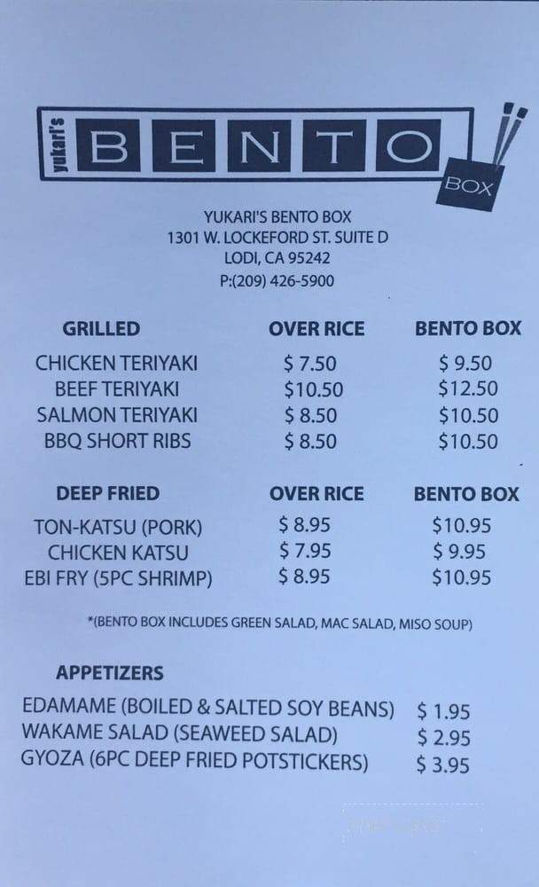 /29146612/Yukaris-Bento-Box-Lodi-CA - Lodi, CA
