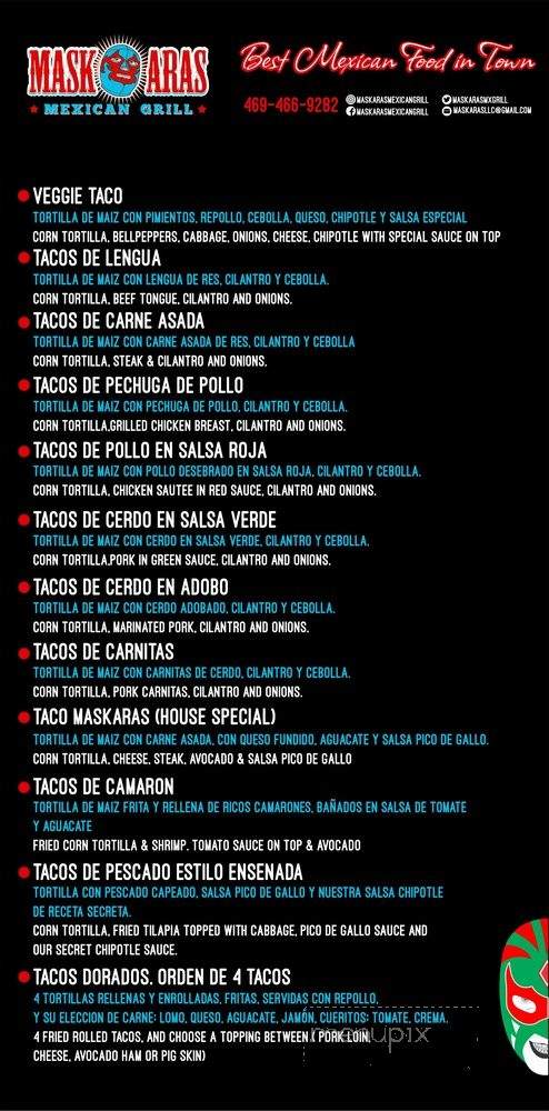 Maskaras Mexican Grill - Dallas, TX menu_pic