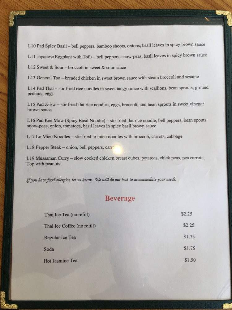 Song Thai - Beaver Falls, PA menu_pic