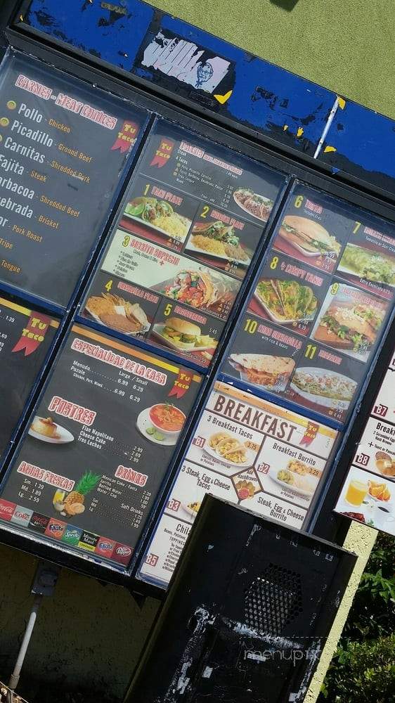 Tu Taco - Dallas, TX menu_pic