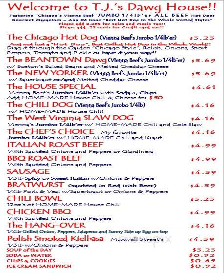 TJ's Dawg House - Richardson, TX menu_pic