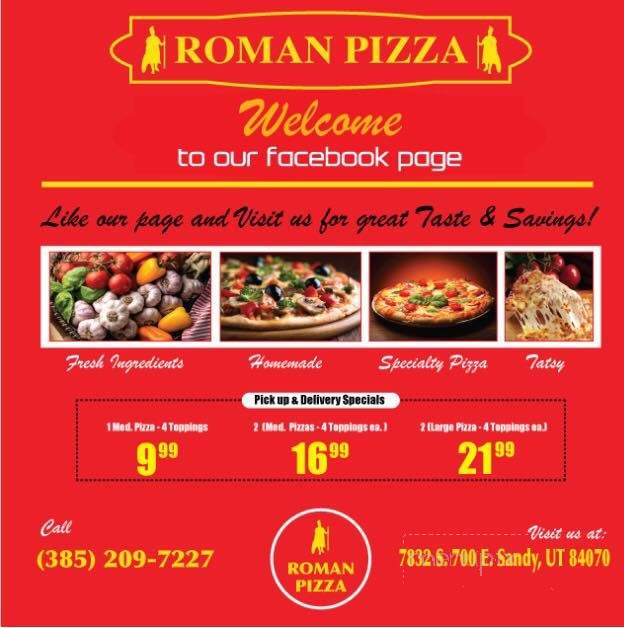 Roman Pizza - Sandy, UT menu_pic
