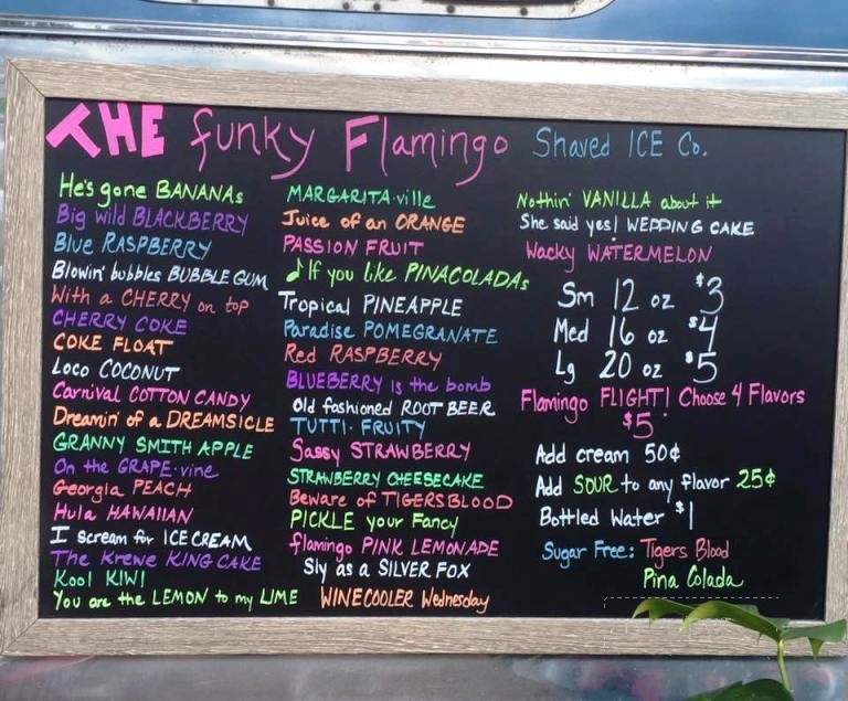 Funky Flamingo Shaved Ice Co - Magnolia, TX menu_pic