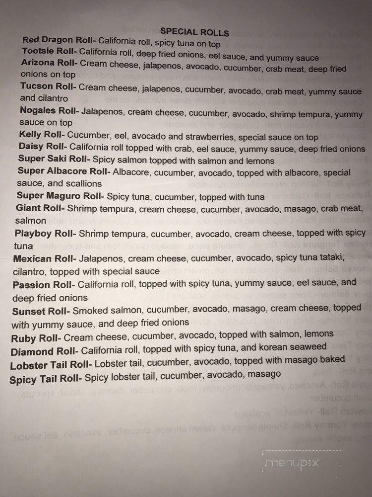 Sushi To Go - Tucson, AZ menu_pic