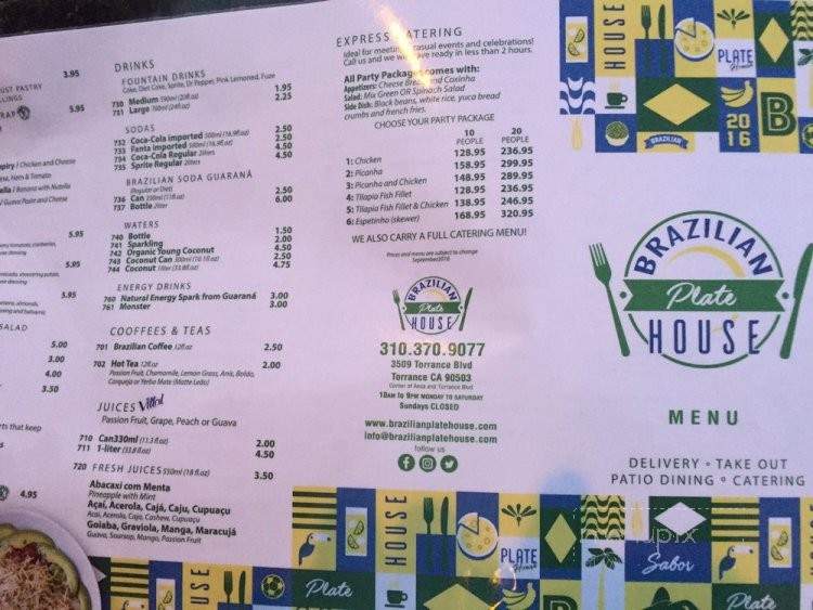 Brazilian Plate House - Torrance, CA menu_pic