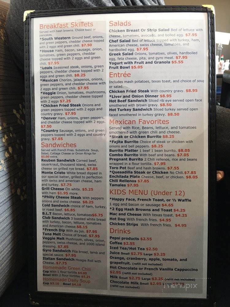 Louis' Cafe - Golden, CO menu_pic