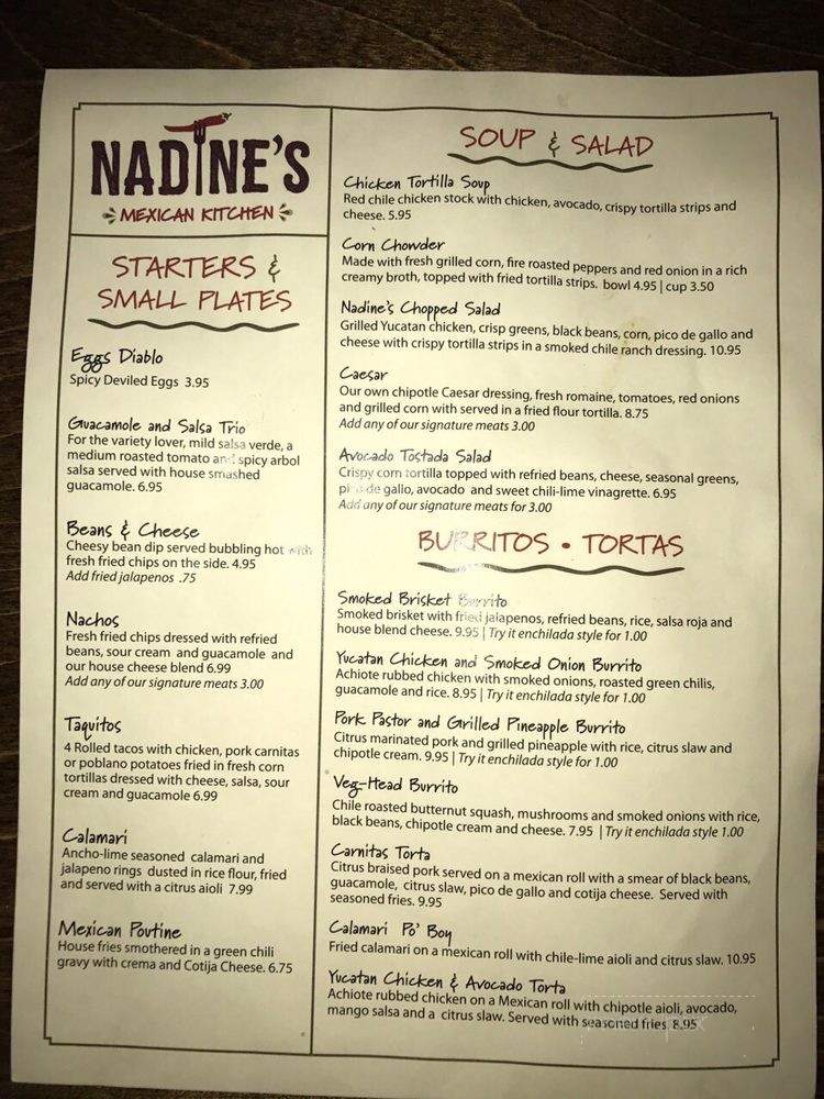 Nadine's Mexican Kitchen - Rathdrum, ID menu_pic