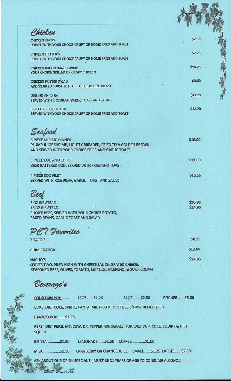 Pine Creek Tavern - Pinehurst, ID menu_pic