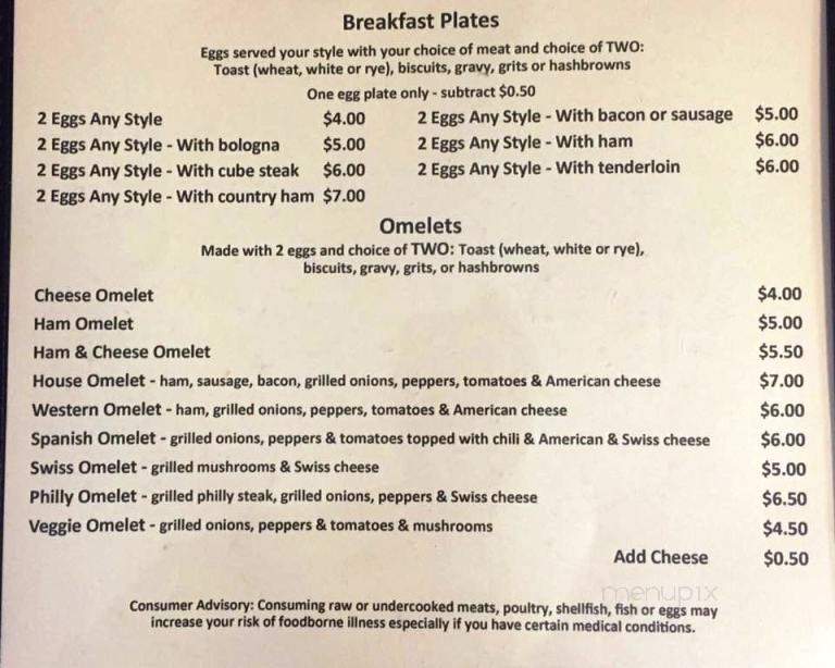 Janice's Diner - Cosby, TN menu_pic