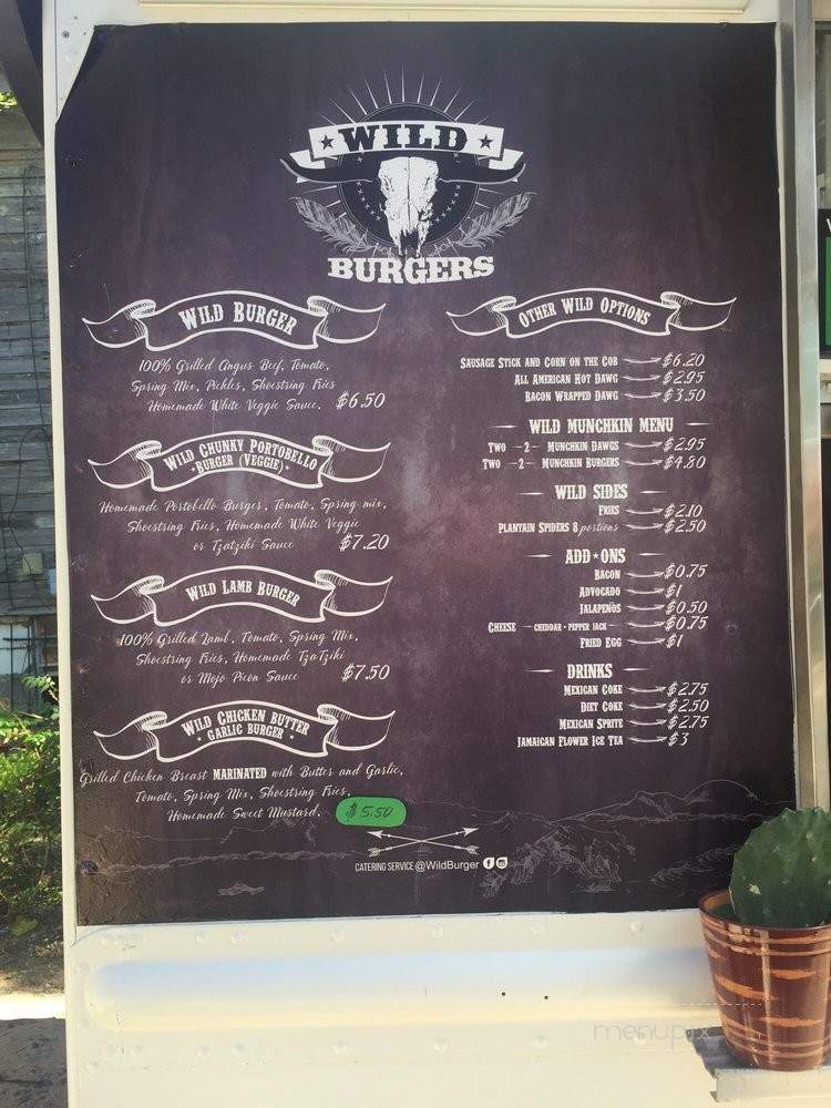 Wild Burgers - Austin, TX menu_pic