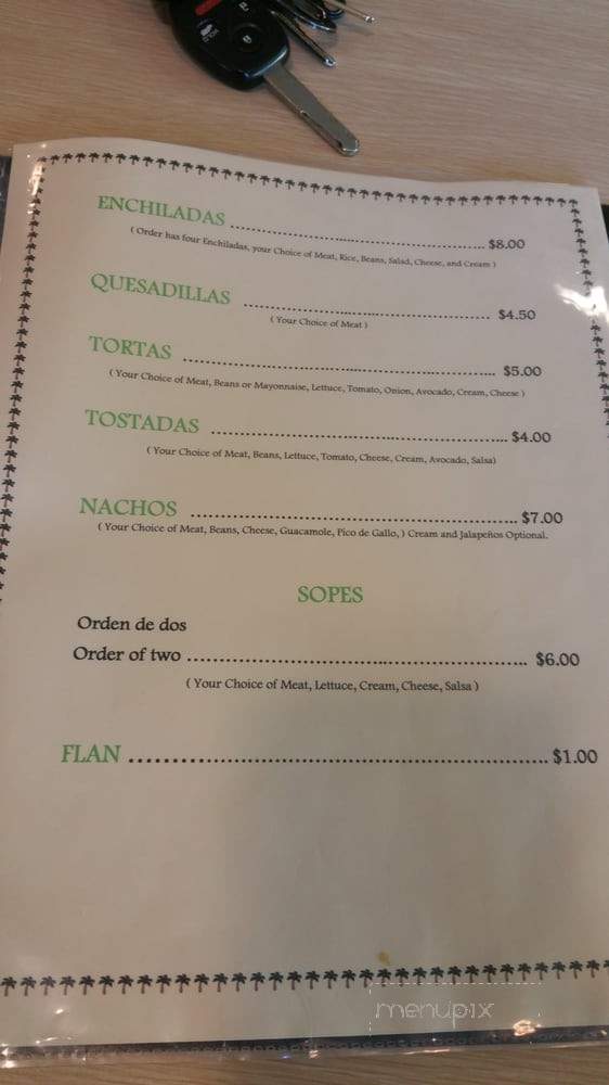 Taqueria La Palma - Lodi, CA menu_pic