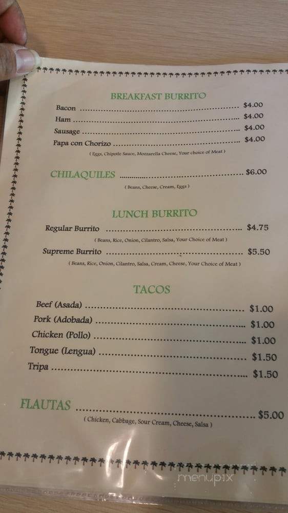 Taqueria La Palma - Lodi, CA menu_pic