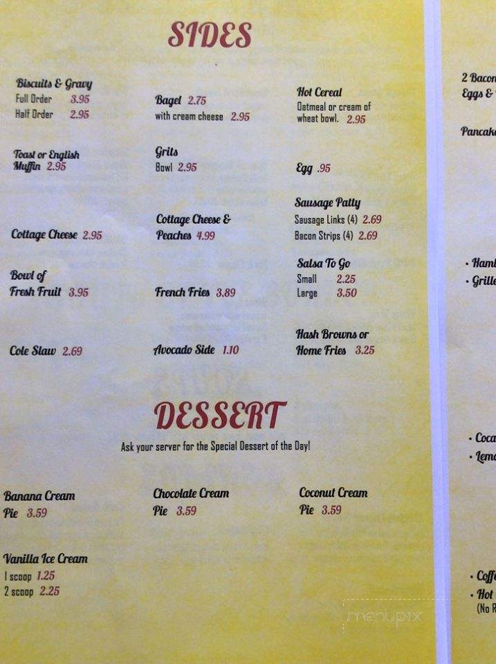 The Mojave Cafe - Mojave, CA menu_pic