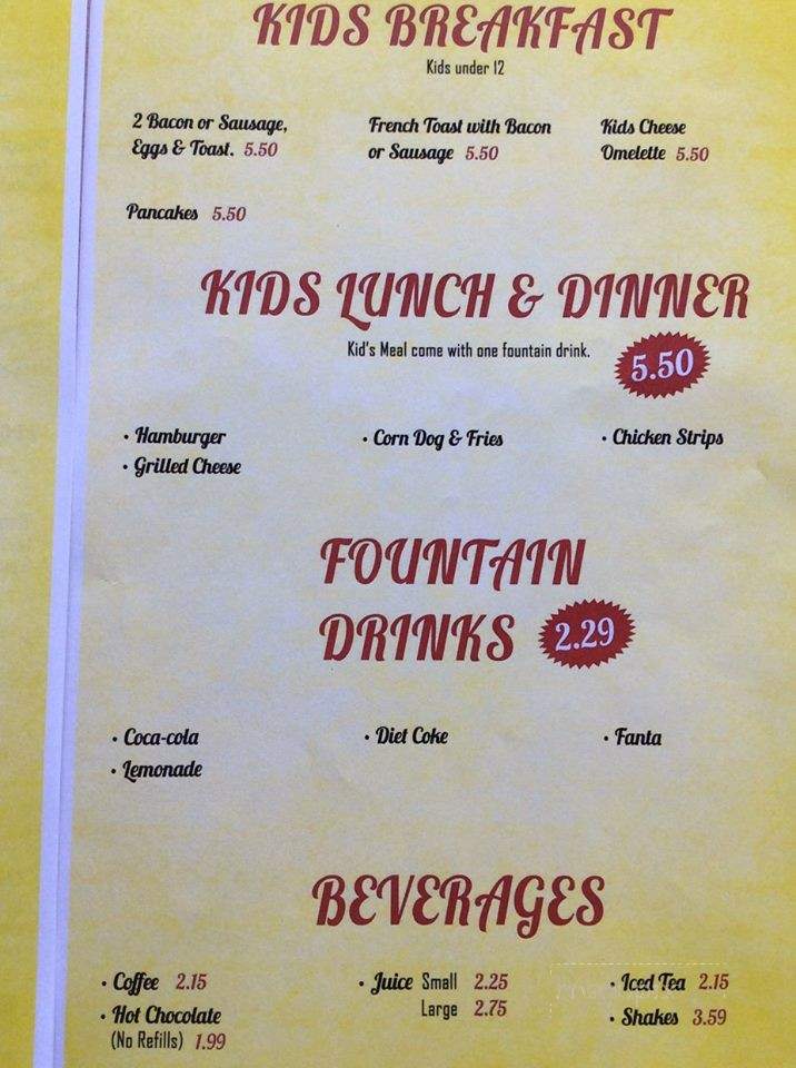 The Mojave Cafe - Mojave, CA menu_pic