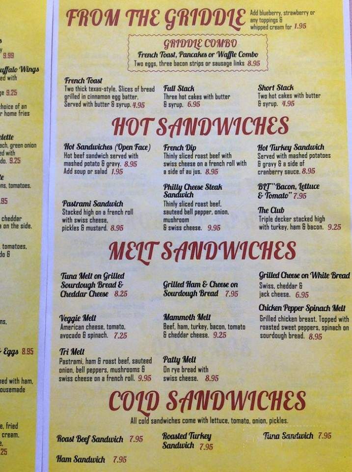The Mojave Cafe - Mojave, CA menu_pic