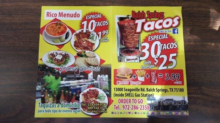 Balch Springs Tacos - Balch Springs, TX menu_pic
