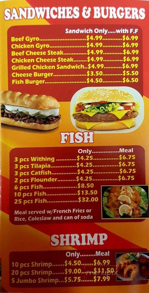 Golden Wings Fish and Chicken - East Orange, NJ menu_pic