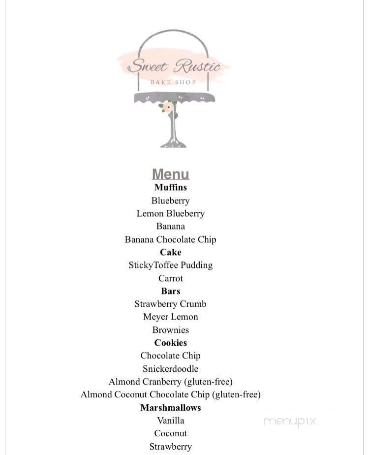 Sweet Rustic Bake Shop - Coral Springs, FL menu_pic