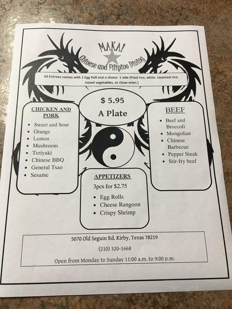 MAKAI - Kirby, TX menu_pic