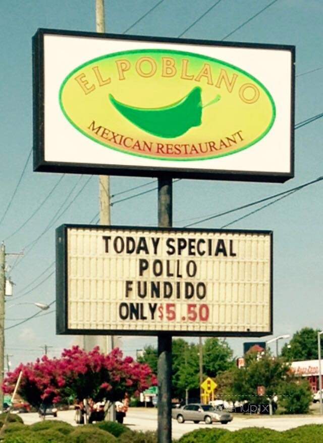 El Poblano - Newberry, SC menu_pic