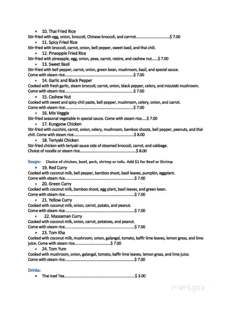 Vieng-Chaleun Gourmet Thai Cuisine - Eugene, OR menu_pic