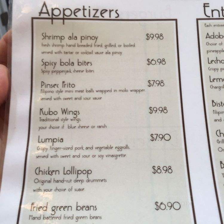 Ang Bahay Kubo - Mobile, AL menu_pic