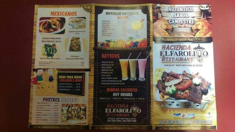 Hacienda El Farolito Restaurant - West New York, NJ menu_pic