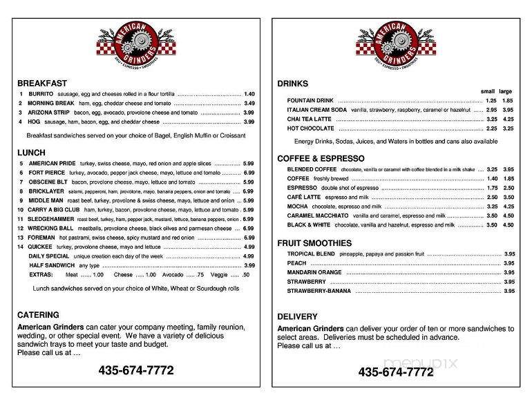 American Grinders - Saint George, UT menu_pic