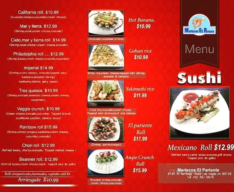 Mariscos El Pariente - Las Vegas, NV menu_pic