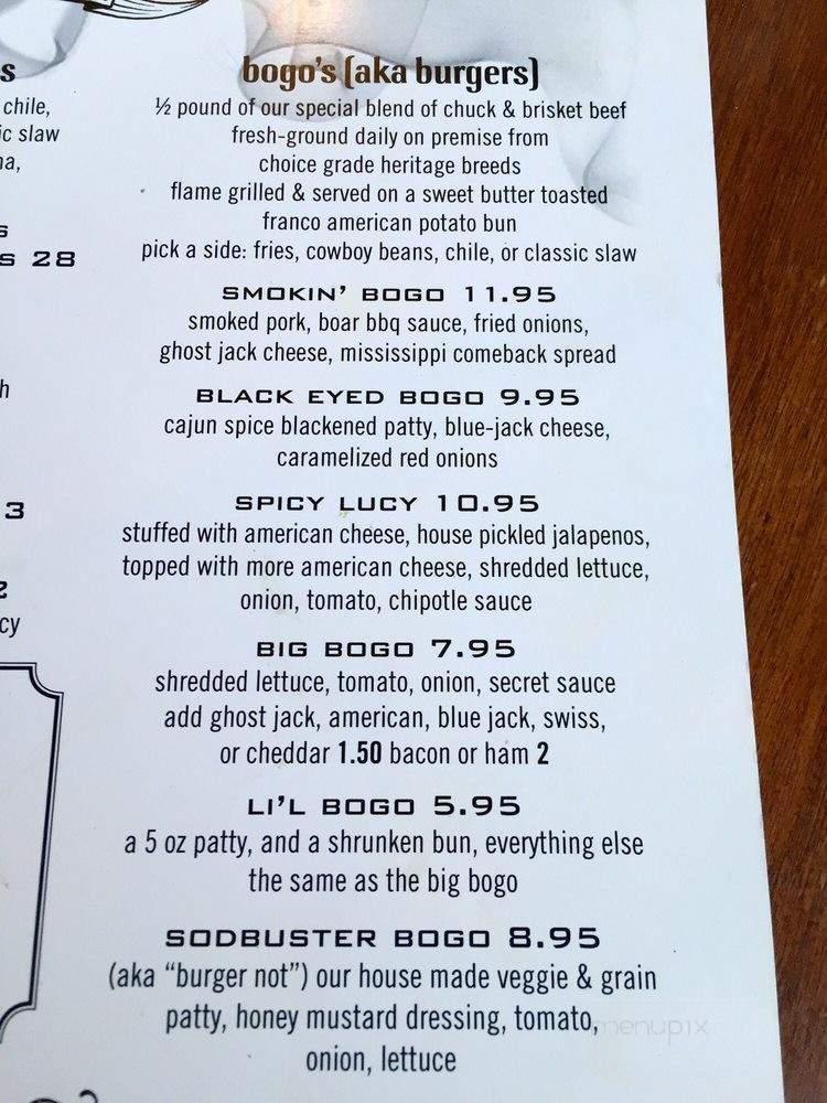 Boar's Breath Smokin BBQ - Clearlake, CA menu_pic