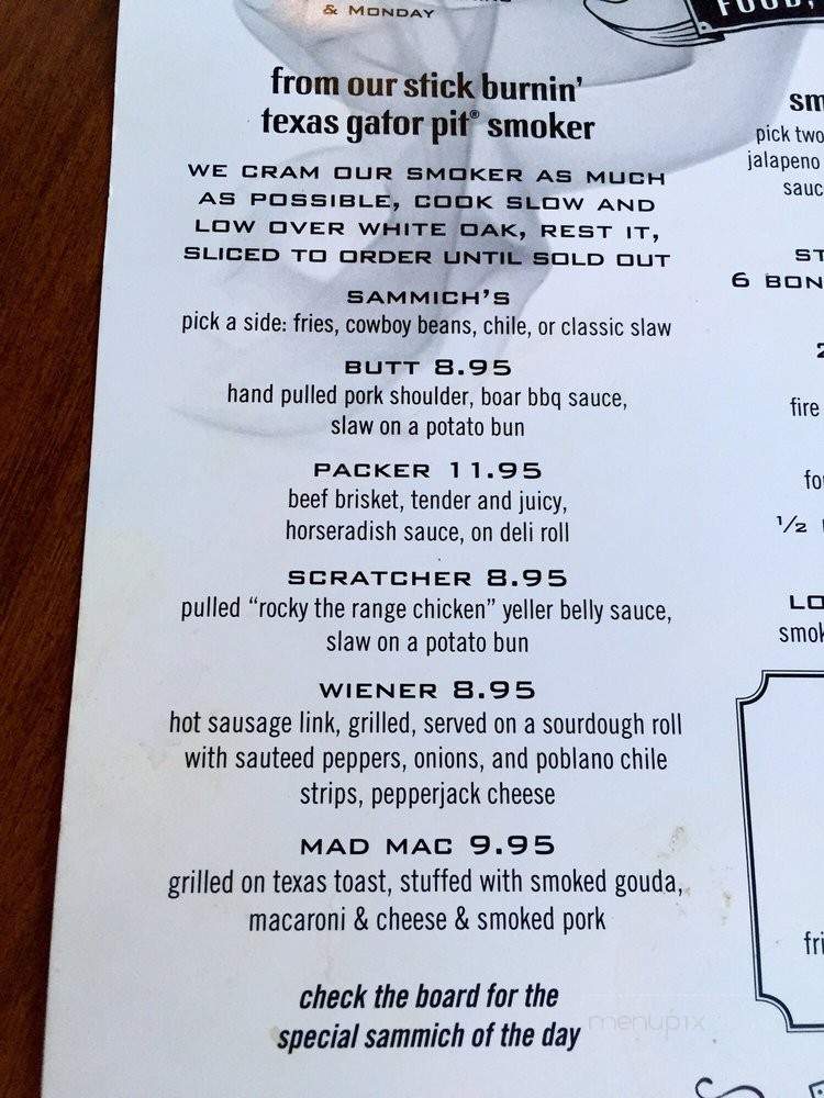 Boar's Breath Smokin BBQ - Clearlake, CA menu_pic