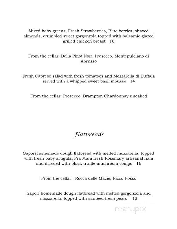 Sapori - Lexington, SC menu_pic