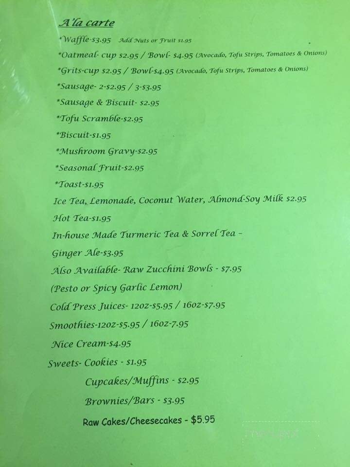 Plant Power Cafe & Juice Bar - Chattanooga, TN menu_pic