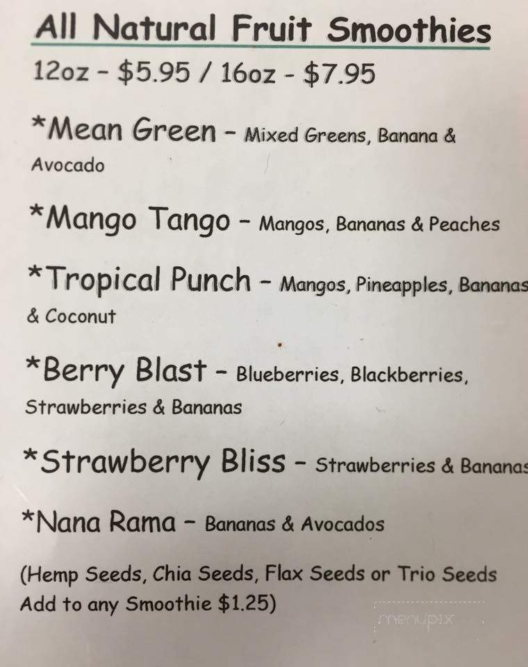 Plant Power Cafe & Juice Bar - Chattanooga, TN menu_pic