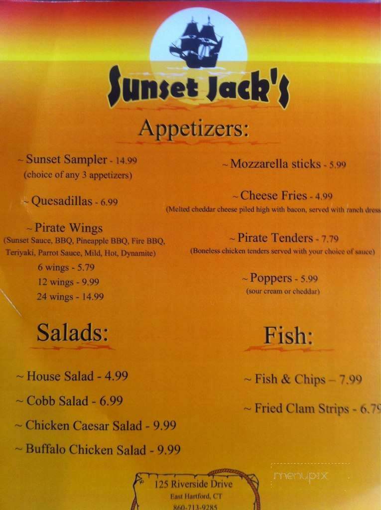 Sunset Jack's - East Hartford, CT menu_pic