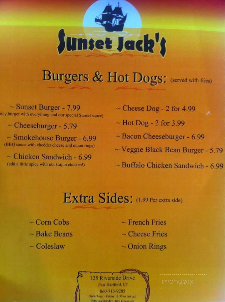 Sunset Jack's - East Hartford, CT menu_pic