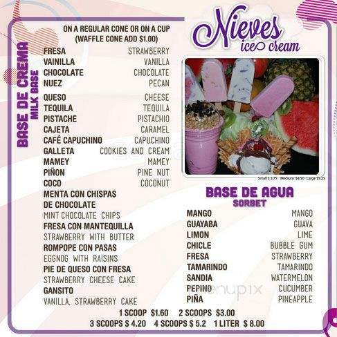 La Michoacana - Des Plaines, IL menu_pic