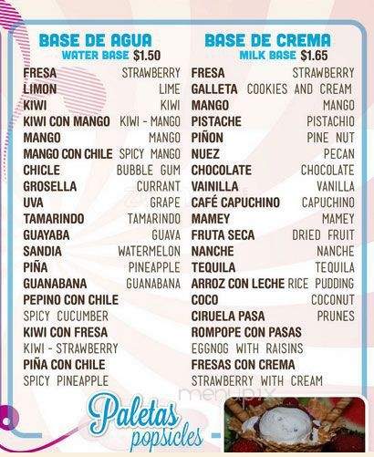 La Michoacana - Des Plaines, IL menu_pic