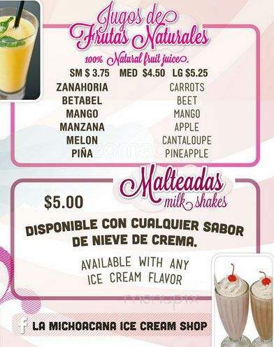 La Michoacana - Des Plaines, IL menu_pic