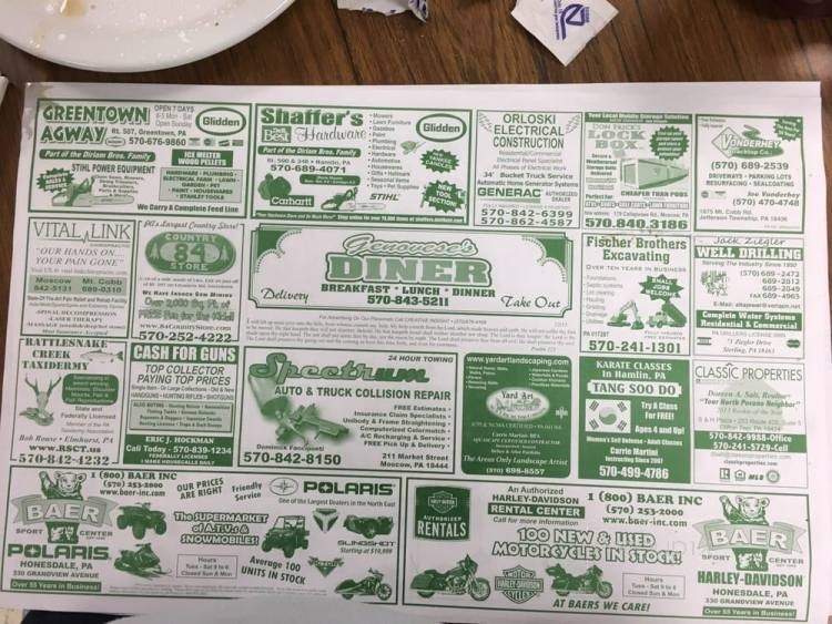 Genovese's Diner - Gouldsboro, PA menu_pic