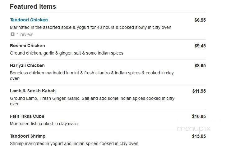 Little India - Espa?ola, NM menu_pic