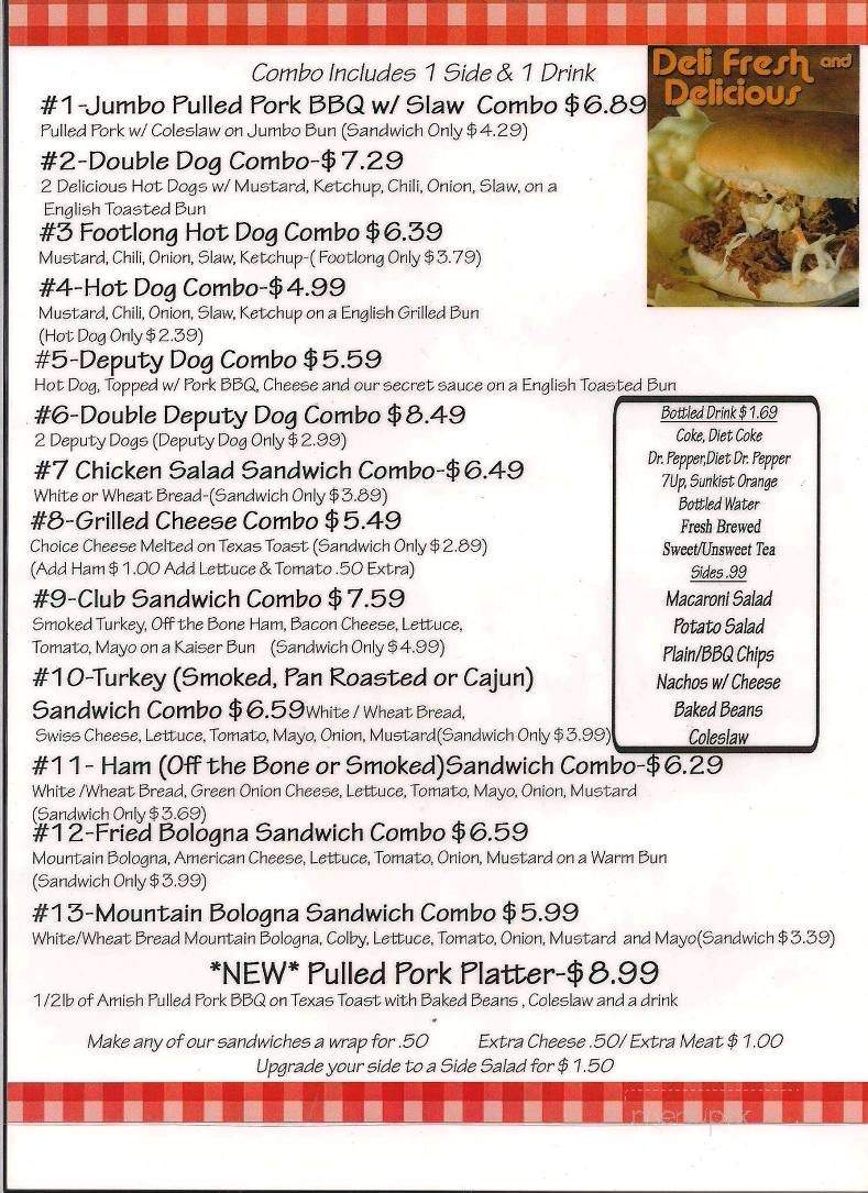 Amish Barn - Beckley, WV menu_pic