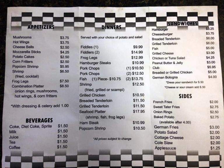 Break Time Bar and Grill - Cleveland, OH menu_pic