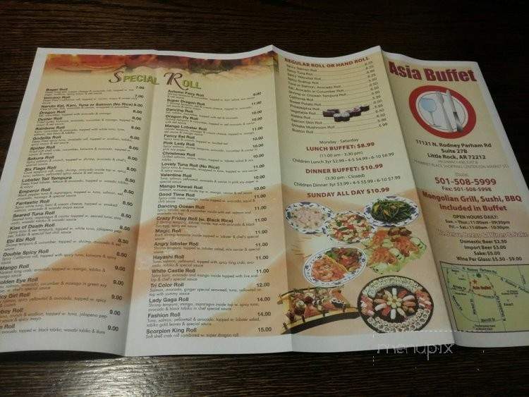 Asia Buffet - Little Rock, AR menu_pic