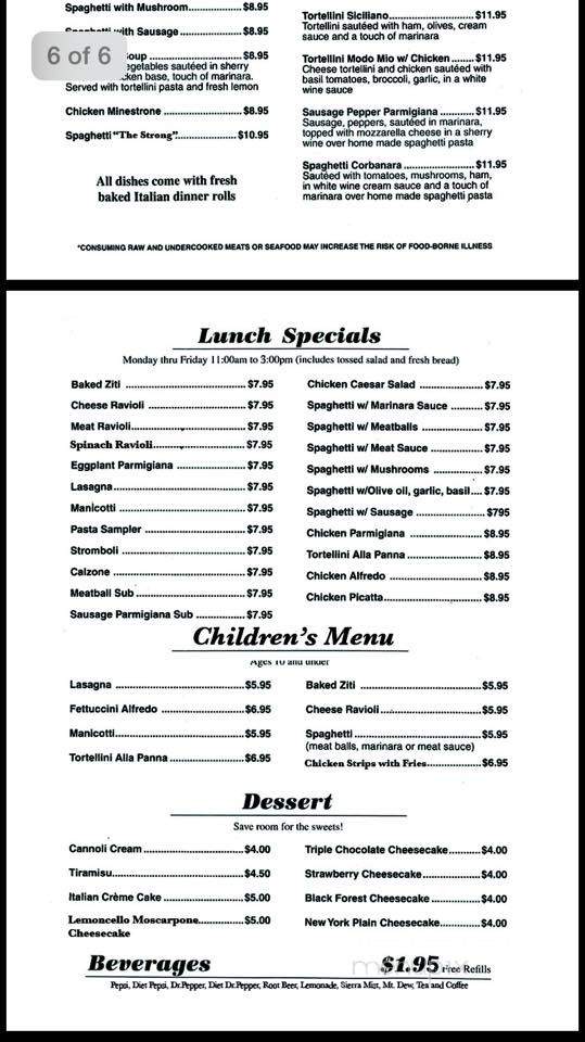 Bellissimo Italian Ristorante - Emporia, KS menu_pic