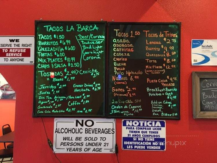 Tacos La Barca - Williams, CA menu_pic