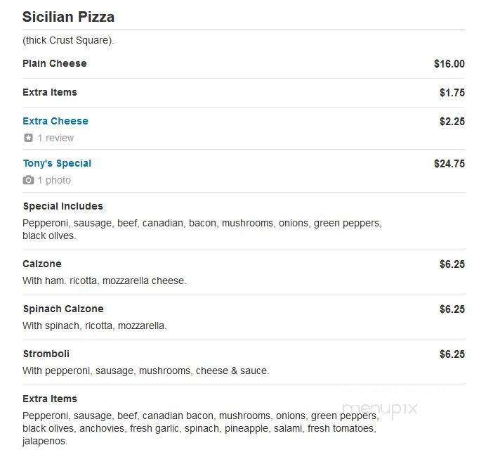 Tony's Pizza - Ocean City, MD menu_pic
