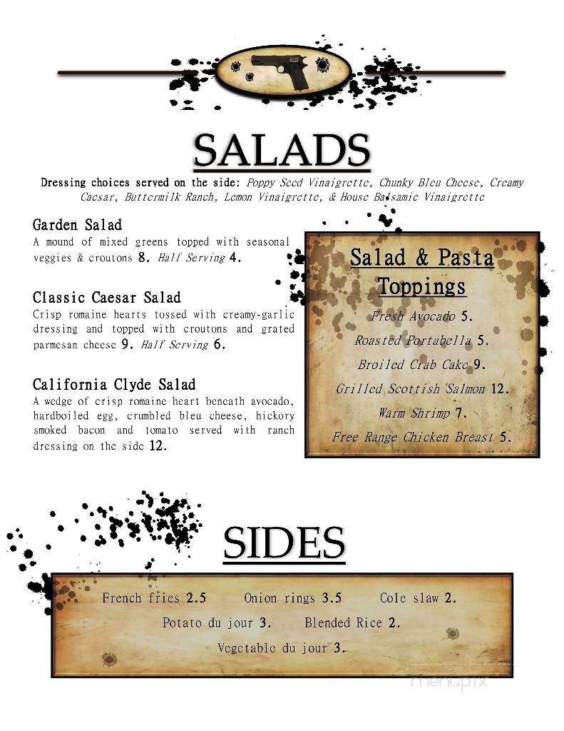 Bonnie & Clyde - Lehighton, PA menu_pic