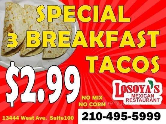 Taqueria Losaya's - San Antonio, TX menu_pic