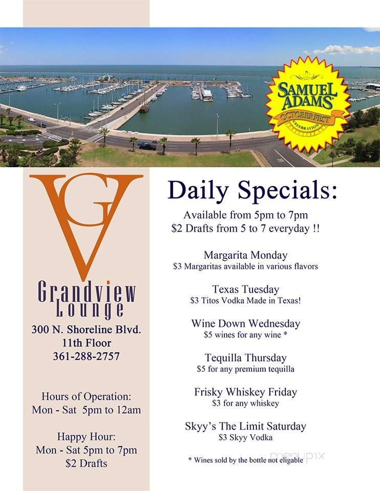 Grandview Lounge - Corpus Christi, TX menu_pic